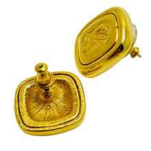 Load image into Gallery viewer, MONET signed gold Roman soldier designer pieeced earrings

