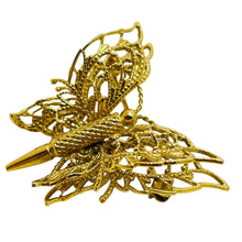 Load image into Gallery viewer, MONET signed gold butterfly designer brooch
