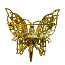 Load image into Gallery viewer, MONET signed gold butterfly designer brooch
