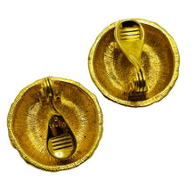 Load image into Gallery viewer, MONET signed gold tone enamel designer clip on earrings

