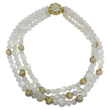 Load image into Gallery viewer, MONET signed gold tone glass beaded designer necklace
