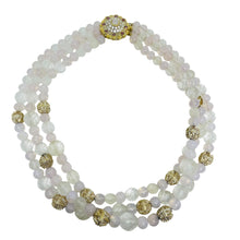 Load image into Gallery viewer, MONET signed gold tone glass beaded designer necklace
