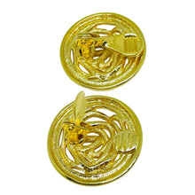 Load image into Gallery viewer, MONET signed gold tone swirl designer clip on earrings
