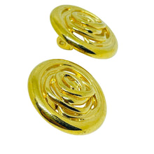 Load image into Gallery viewer, MONET signed gold tone swirl designer clip on earrings
