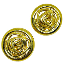 Load image into Gallery viewer, MONET signed gold tone swirl designer clip on earrings
