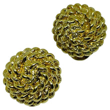 Load image into Gallery viewer, MONET signed gold tone twisted rope designer clip on earrings
