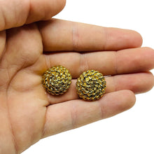 Load image into Gallery viewer, MONET signed gold tone twisted rope designer clip on earrings
