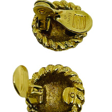 Load image into Gallery viewer, MONET signed gold tone twisted rope designer clip on earrings
