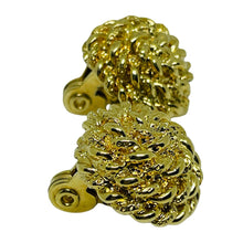 Load image into Gallery viewer, MONET signed gold tone twisted rope designer clip on earrings
