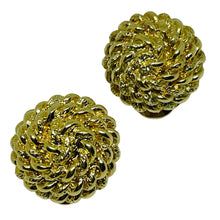 Load image into Gallery viewer, MONET signed gold tone twisted rope designer clip on earrings
