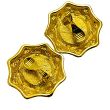 Load image into Gallery viewer, MONET signed gold tone white lucite designer clip on earrings

