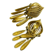 Load image into Gallery viewer, MONET signed vintage gold dangle designer clip on earrings
