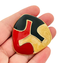 Load image into Gallery viewer, MONET signed vintage gold enamel modernist abstract designer brooch
