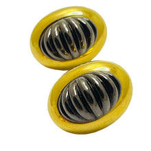 Load image into Gallery viewer, MONET signed vintage gold silver designer runway clip on earrings
