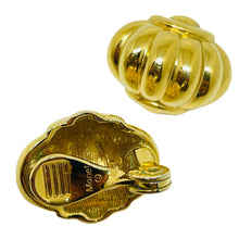 Load image into Gallery viewer, MONET signed vintage gold tone designer clip earrings
