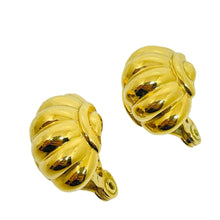 Load image into Gallery viewer, MONET signed vintage gold tone designer clip earrings
