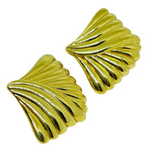 Load image into Gallery viewer, MONET signed vintage gold tone designer clip on earrings
