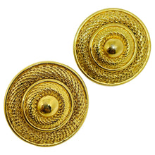 Load image into Gallery viewer, MONET signed vintage gold tone designer clip on earrings
