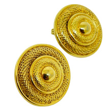 Load image into Gallery viewer, MONET signed vintage gold tone designer clip on earrings

