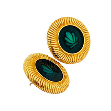 Load image into Gallery viewer, MONET signed vintage gold tone enamel designer earrings
