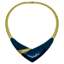 Load image into Gallery viewer, MONET signed vintage gold tone enamel designer necklace

