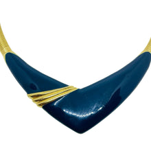 Load image into Gallery viewer, MONET signed vintage gold tone enamel designer necklace
