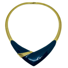 Load image into Gallery viewer, MONET signed vintage gold tone enamel designer necklace
