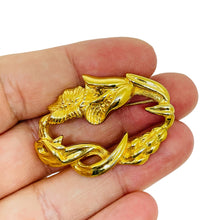 Load image into Gallery viewer, MONET signed vintage gold tone flower designer brooch

