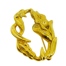 Load image into Gallery viewer, MONET signed vintage gold tone flower designer brooch

