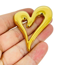 Load image into Gallery viewer, MONET signed vintage gold tone heart designer brooch
