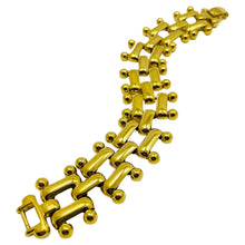 Load image into Gallery viewer, MONET signed vintage gold tone massive chain designer bracelet
