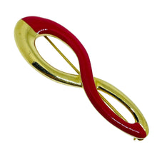 Load image into Gallery viewer, MONET signed vintage gold tone red enamel designer brooch
