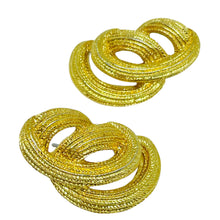 Load image into Gallery viewer, MONET signed vintage gold tone rope designer pierced earrings
