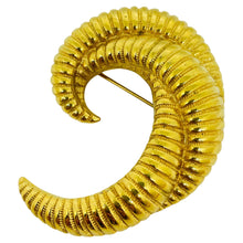 Load image into Gallery viewer, MONET signed vintage gold tone swirl designer brooch

