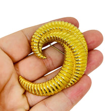 Load image into Gallery viewer, MONET signed vintage gold tone swirl designer brooch
