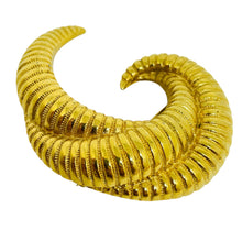 Load image into Gallery viewer, MONET signed vintage gold tone swirl designer brooch
