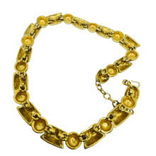 Load image into Gallery viewer, MONET signed vintage gold tone textured lucite designer necklace
