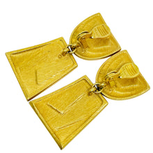 Load image into Gallery viewer, MONET signed vintage matte gold modernist geometric designs clip on earrings
