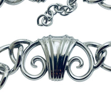Load image into Gallery viewer, MONET signed vintage silver tone designer chain necklace
