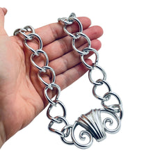 Load image into Gallery viewer, MONET signed vintage silver tone designer chain necklace
