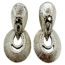 Load image into Gallery viewer, MONET signed vintage silver tone door knocker designer clip on earrings
