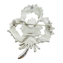 Load image into Gallery viewer, MONET signed vintage silver tone flower designer brooch
