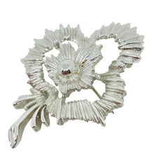 Load image into Gallery viewer, MONET signed vintage silver tone flower designer brooch
