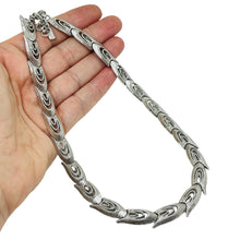 Load image into Gallery viewer, MONET signed vintage silver tone link designer necklace
