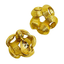 Load image into Gallery viewer, MONET signed vintage textured knot flower designer clip on earrings
