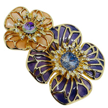 Load image into Gallery viewer, NAPIER signed gold tone glass flower designer brooch
