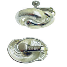 Load image into Gallery viewer, NAPIER signed silver designer clip on earrings
