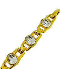Load image into Gallery viewer, NAPIER signed vintage gold plated crystal designer bracelet
