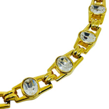 Load image into Gallery viewer, NAPIER signed vintage gold plated crystal designer bracelet
