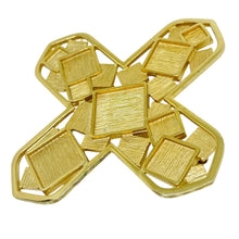 Load image into Gallery viewer, NAPIER signed vintage gold tone Maltese cross modernist designer brooch
